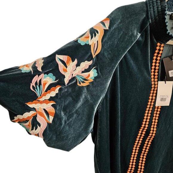 NWT THML Bridgette Top Velvet Embroidered Puff Sleeve XXXL - Picture 5 of 14